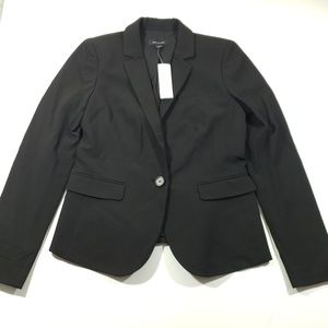 Ann taylor Womens solid black button down blazer 2